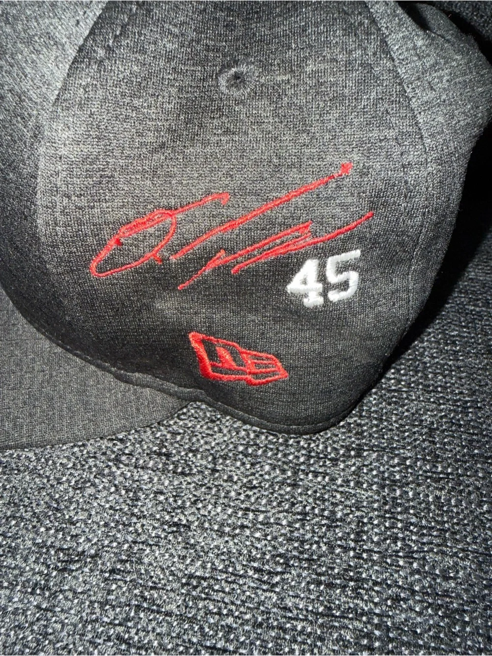#45 New Era Chicago Bulls NBA Snapback Flat Brim Black Red Hat One size
